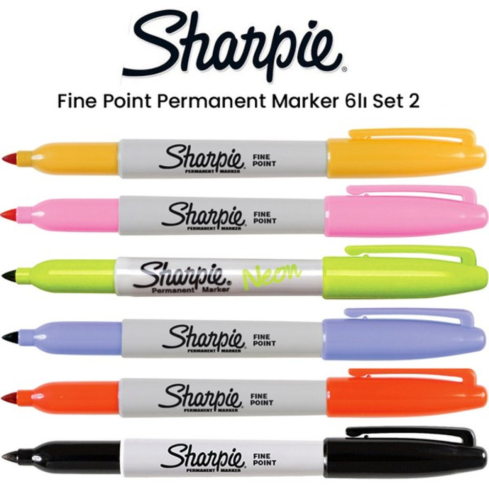Sharpie Fine Point Permanent Marker 6lı Set 2 - Renkli Sanatsal Malzemeler Fiyatı