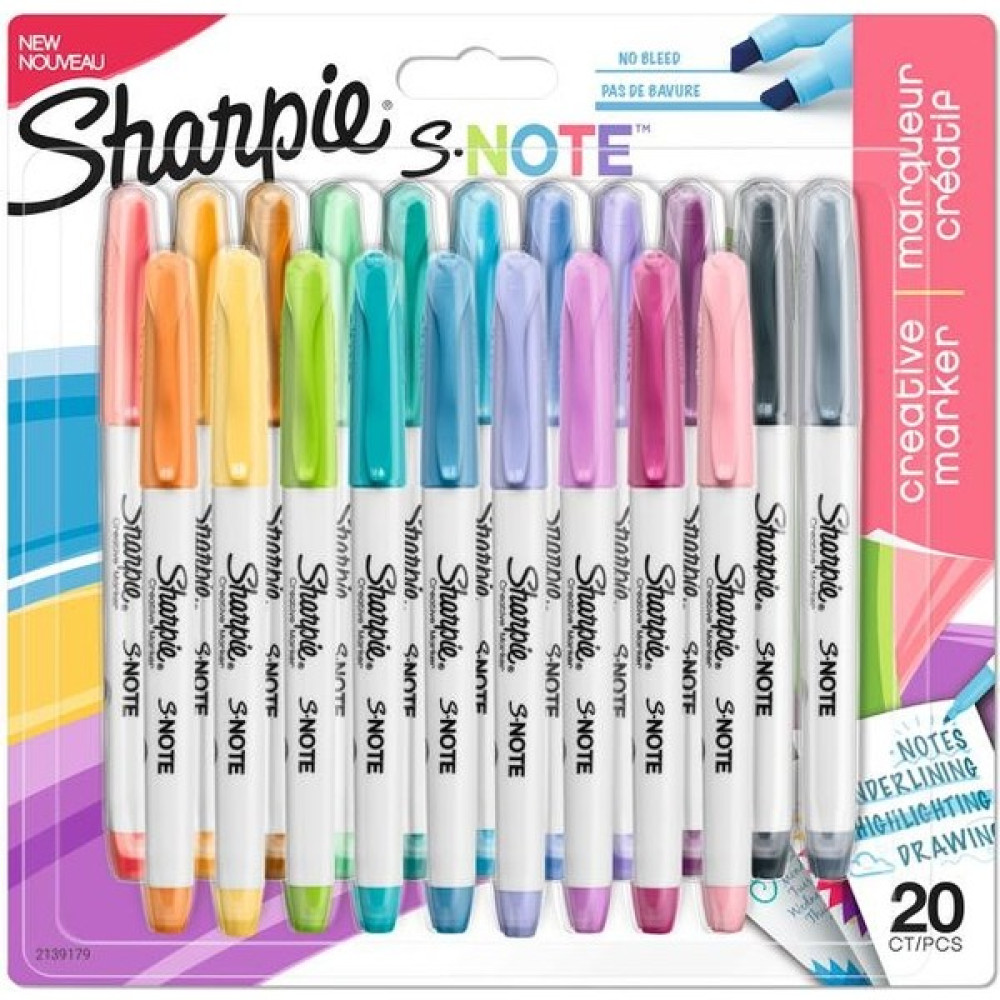 SHARPIE SNOTE Fosforlu Kalem; Kesik uç; 20'li Karışık Renk Fosforlu Kalem Fiyatı