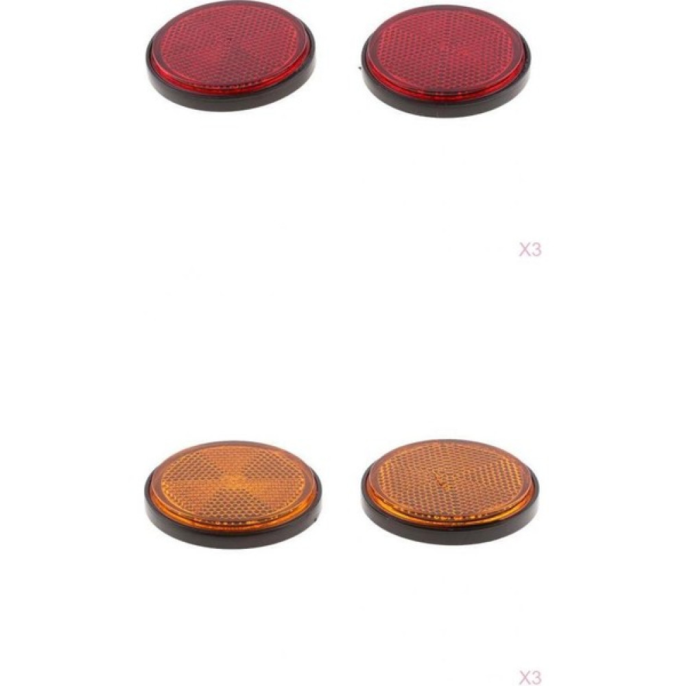 Sharplace 6 Pairs Kırmızı + Turuncu LED Motosiklet Yuvarlak Reflektör Kuyruk Fren Dönüş Sinyali Işık - Renkli Motorsiklet Lambaları Fiyatı