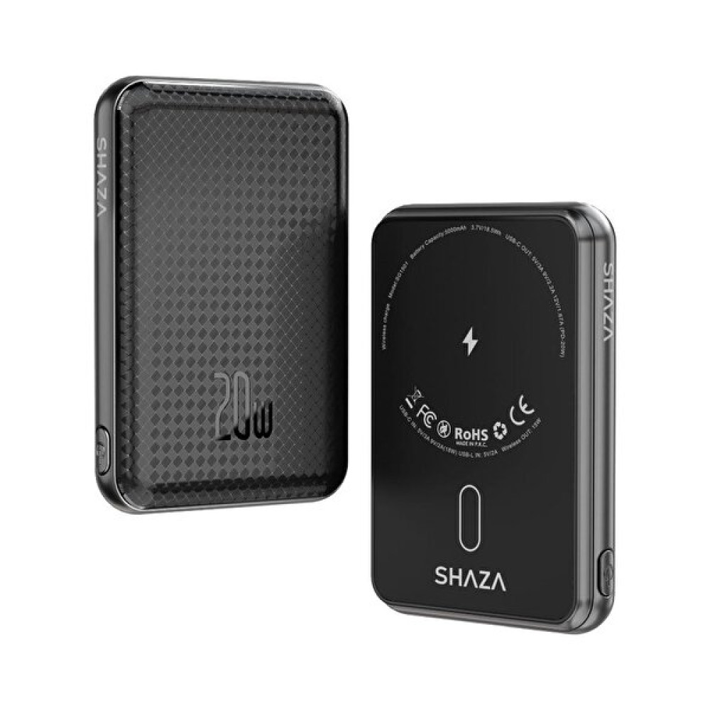 Shaza 20 W 5000 mAH Megsafe Hızlı Şarj Siyah Powerbank Taşınabilir Şarj Cihazı - Powerbank Fiyatı