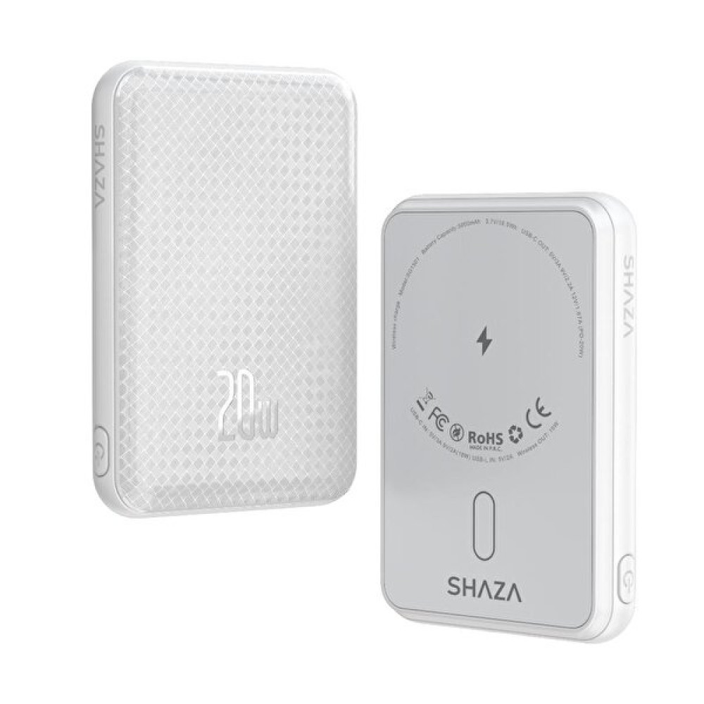 Shaza 20W 5000 mAH Megsafe Hızlı Şarj Beyaz Powerbank Taşınabilir Şarj Cihazı - Powerbank Fiyatı
