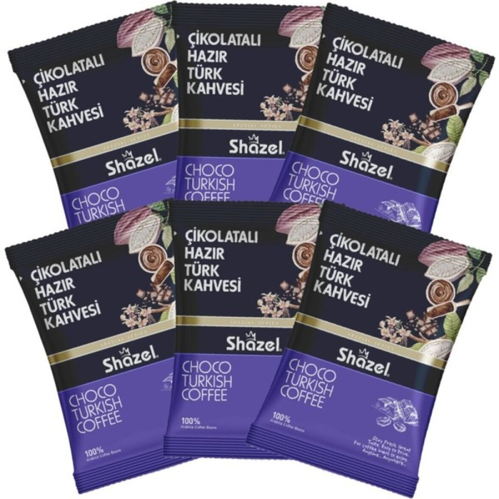 Shazel Çikolatalı Hazır Türk Kahvesi- 100 gr (100 gr x 6 Adet) - Türk Kahvesi - 600 gr Kahve Fiyatı