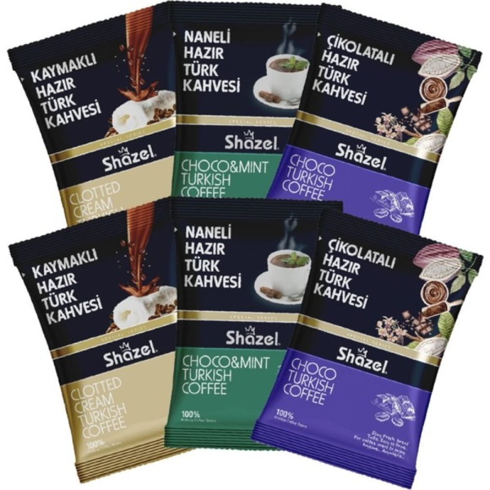 Shazel Çikolatalı Hazır Türk Kahvesi 100 gr 6 Adet - 600 gr Kahve Fiyatı
