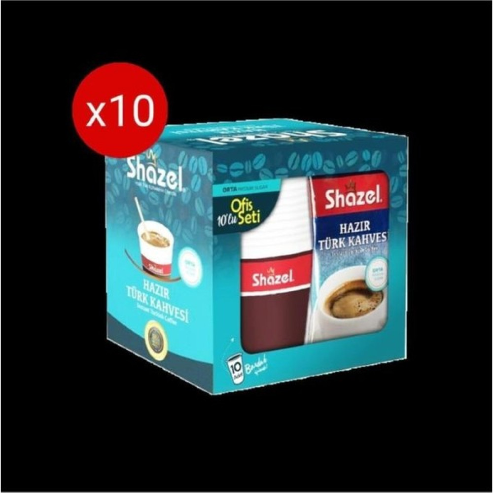 Shazel Hazır Türk Kahvesi Ofis Seti 9gr Orta 100'lü/ 10 Kutu - 900 gr Kahve Fiyatı