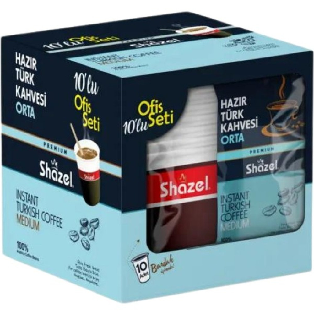 Shazel Hazır Türk Kahvesi Ofis Seti(Bardak Içinde) 9g x 10LU - Orta - 90 gr Kahve Fiyatı