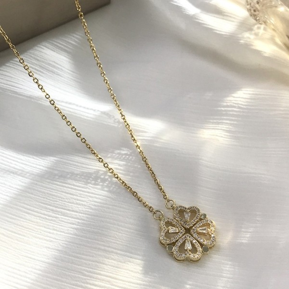 She Accessories Mıknatıslı Çelik Yonca Kolye Bijuteri Kolye Fiyatı