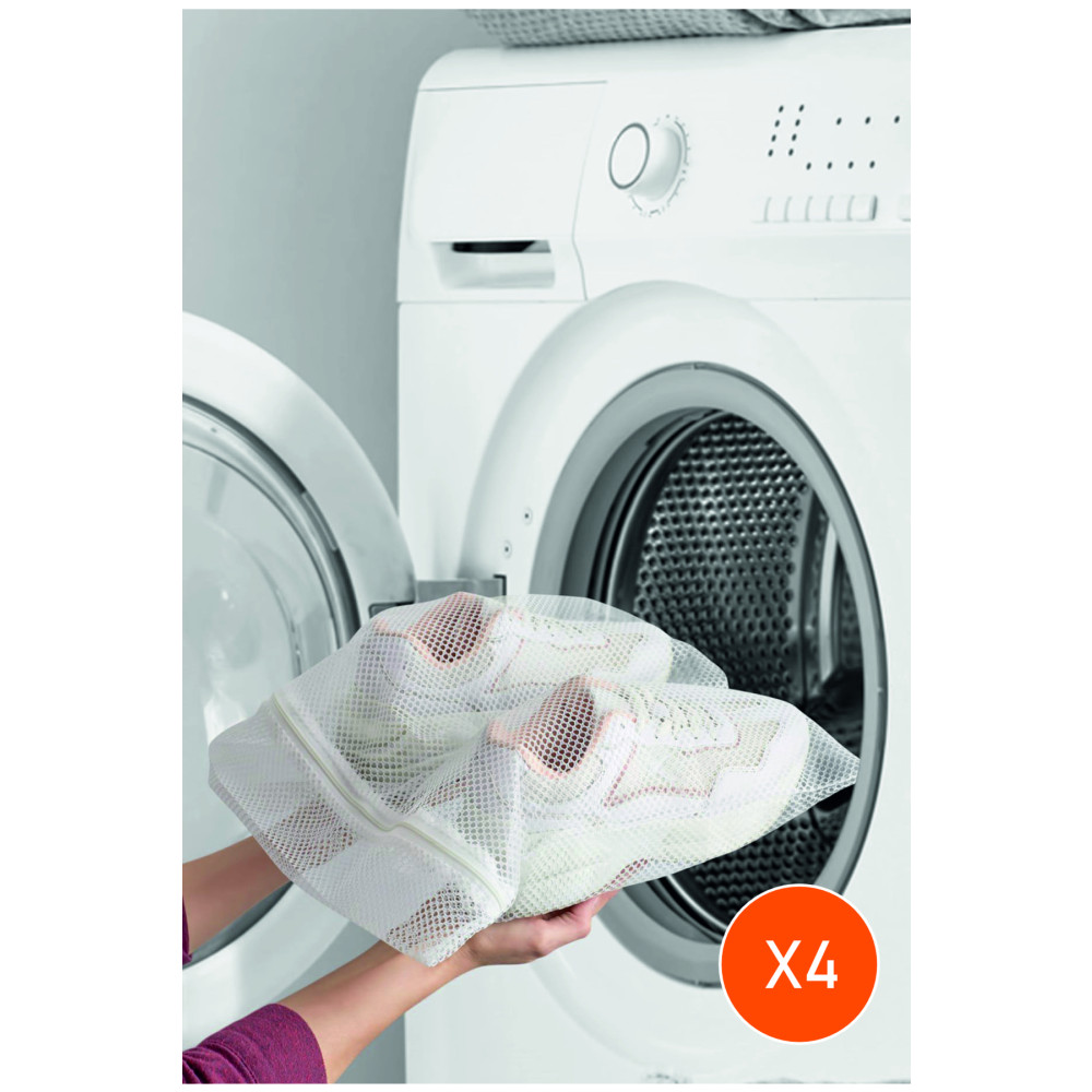 she berrak 4 Adet Beyaz Fermuarlı Ayakkabı Yıkama Filesi Eko Banyo Aksesuarları Fiyatı