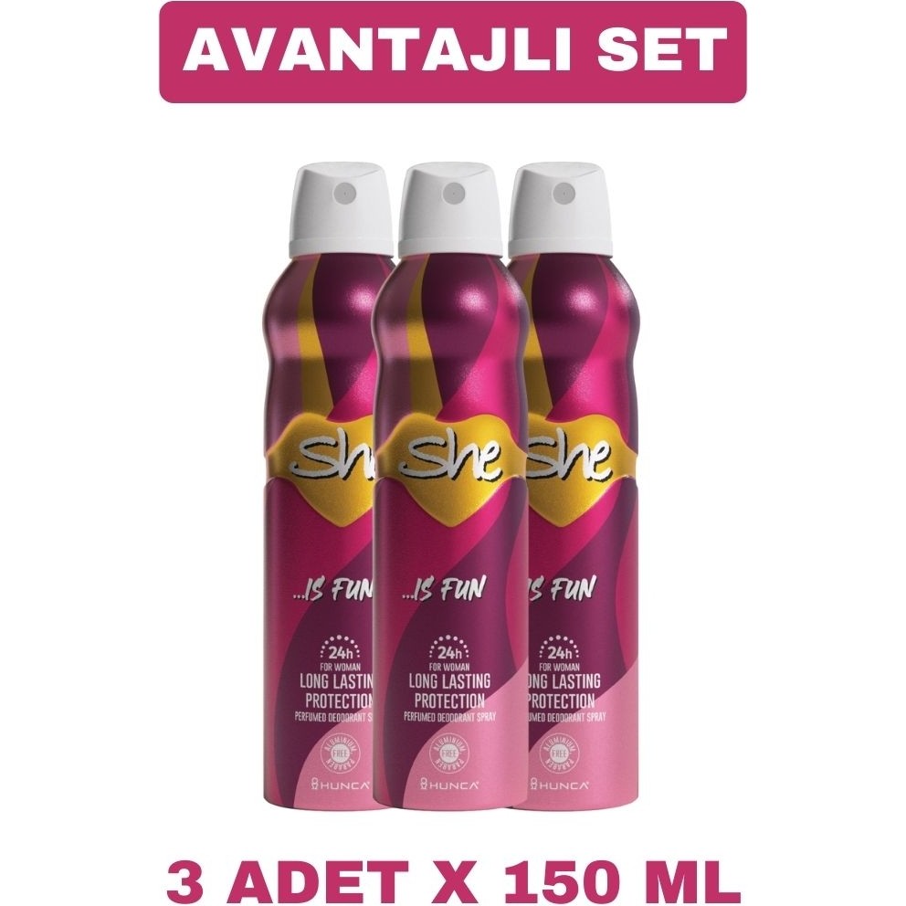 She Fun Bayan Deodorantı 150ML X3 - 150 ml Deodorantlar Fiyatı