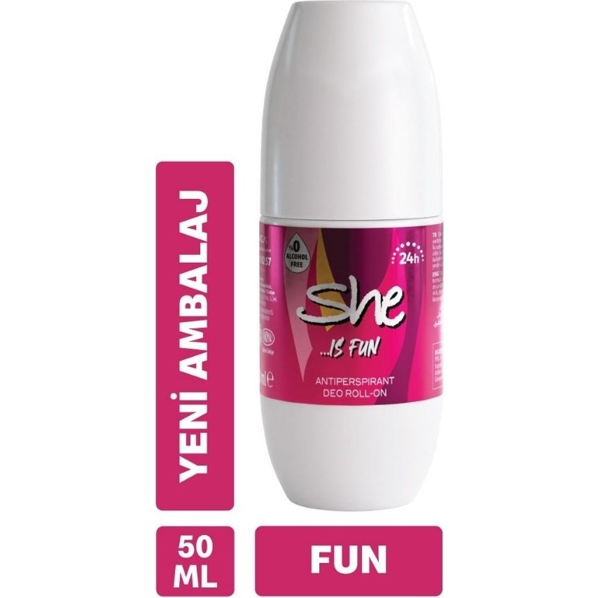 She Kadın Roll On 50 Ml Eğlenceli Koku ile Gün Boyu Ferahlık Sağlayan Antiperspirant - 40 ml Deodorantlar Fiyatı