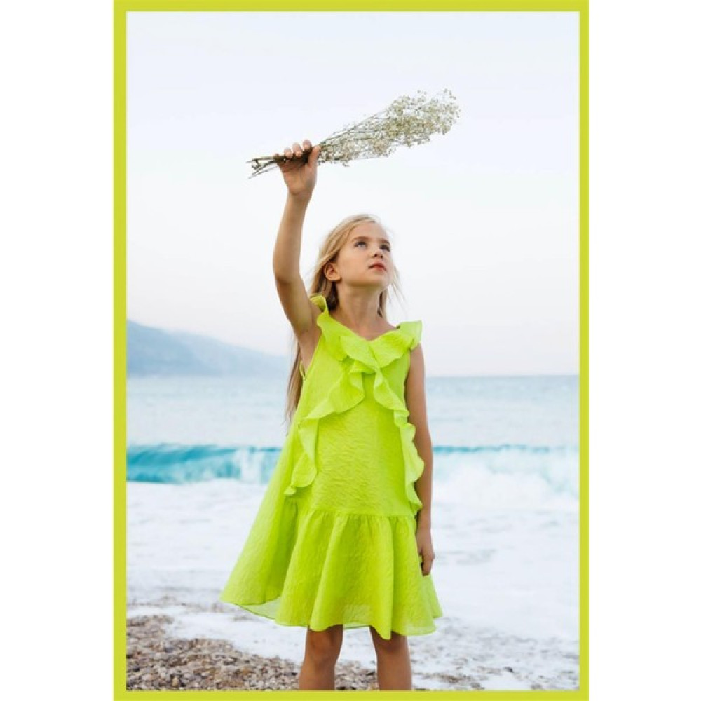 She She 04 - 12 Yaş Kız Çocuk Neon Green Elbise Kız Çocuk Elbise Fiyatı