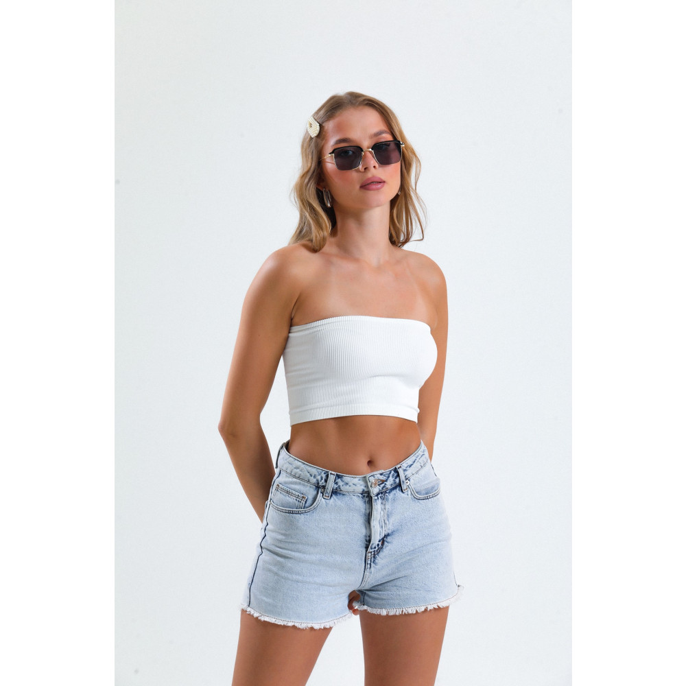 She Wears Straplez Crop Bluz Unıt-ız31u L Beden Bluz Fiyatı