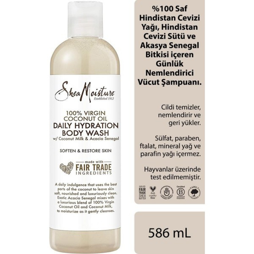 Shea Moisture %100 Saf Hindistan Cevizi Yağlı Günlük Nemlendirici Vücut Şampuanı 586ML - 586 ml Oto Boyaları Fiyatı