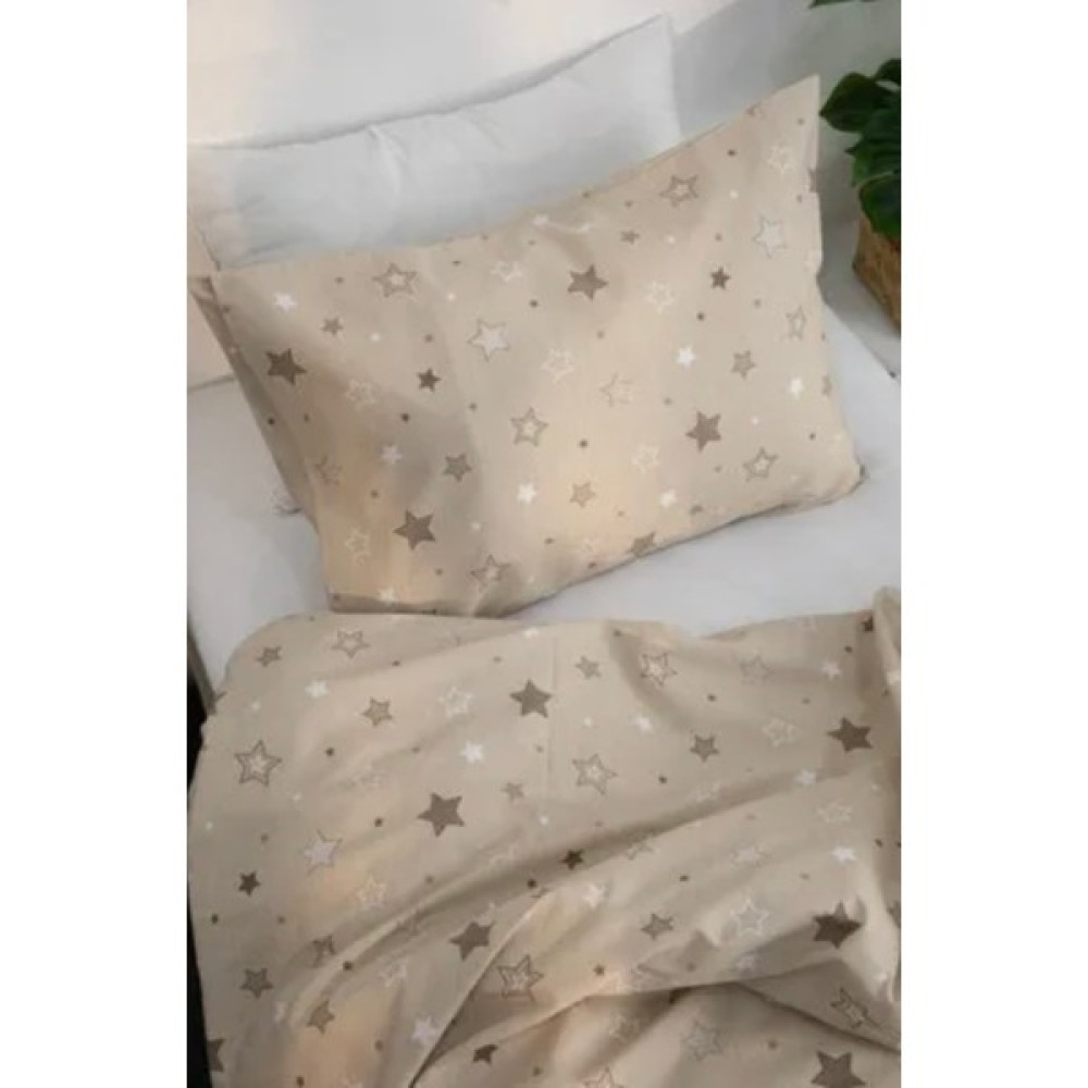 She&Co %100 Pamuk Bebek Nevresim Takımı- Bal - 100 x 150 cm - Kahverengi - Krem Bebek Nevresim Takımı Fiyatı