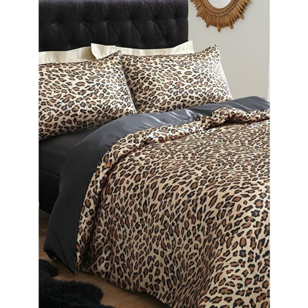 She&Co Çift Kişilik Nevresim Takımı-Leopar (4 Adet Yastık Kılıflı) - Kahverengi - 200 x 220 cm Nevresim Takımı Fiyatı