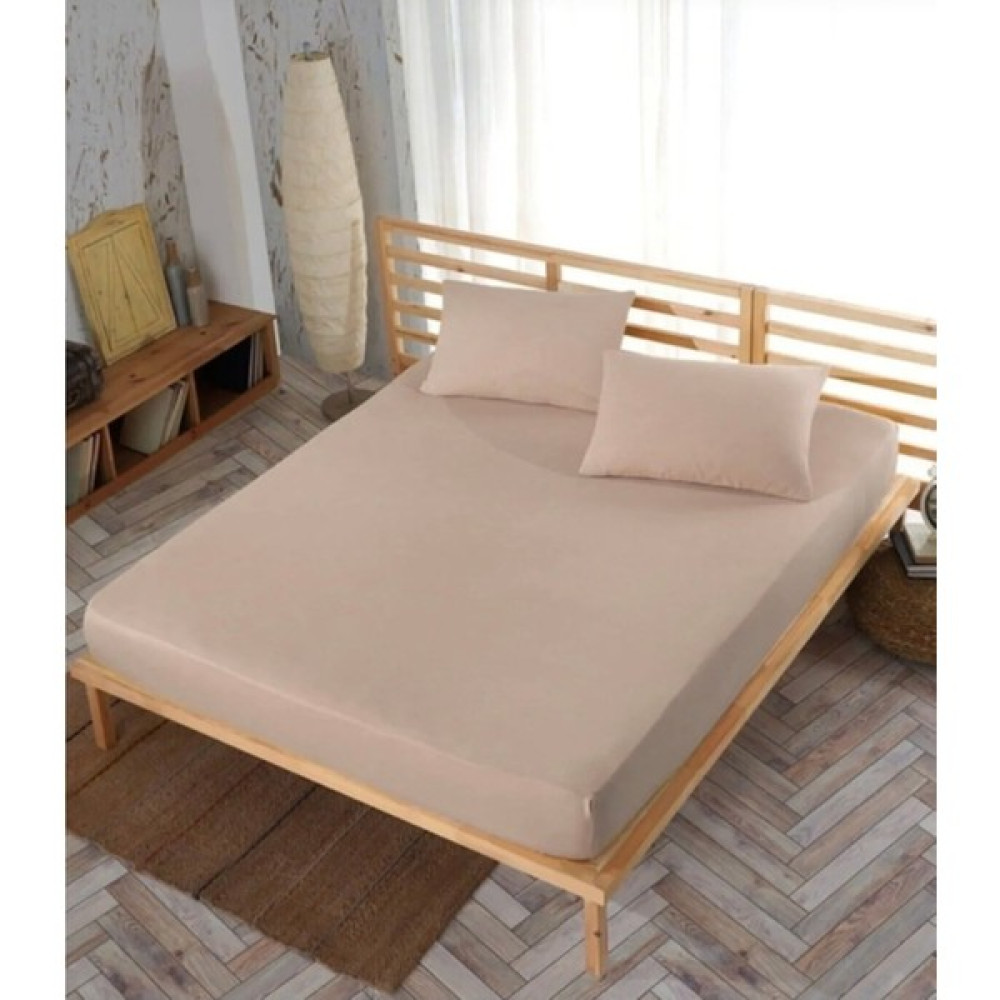 She&Co Tek Kişilik Lastikli Çarşaf Seti-Kahve - 100x200 - Bej - Kahve Çarşaf Fiyatı