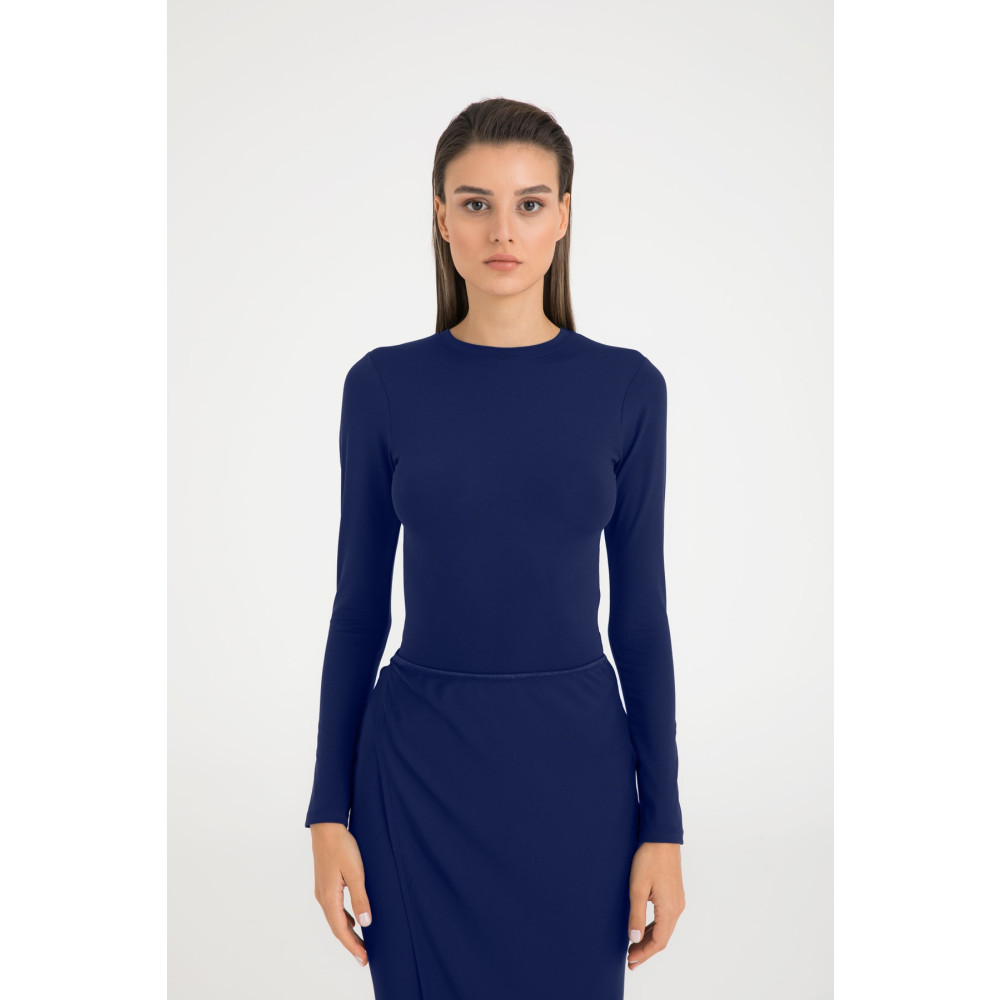 SHEISMONO Soft Touch Yuvarlak Yaka Bluz Lacivert S Beden Bluz Fiyatı