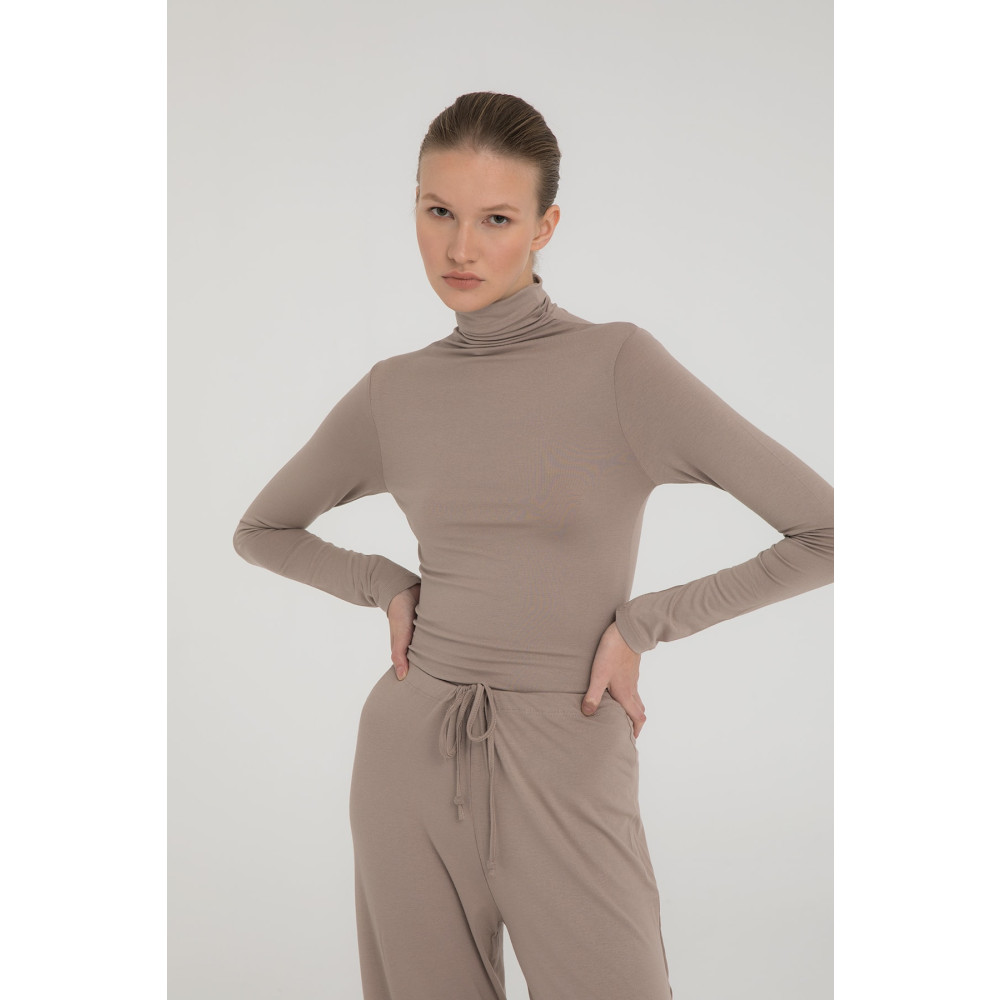 SHEISMONO Ultra Soft Balıkçı Yaka Bluz Bej L Beden Bluz Fiyatı