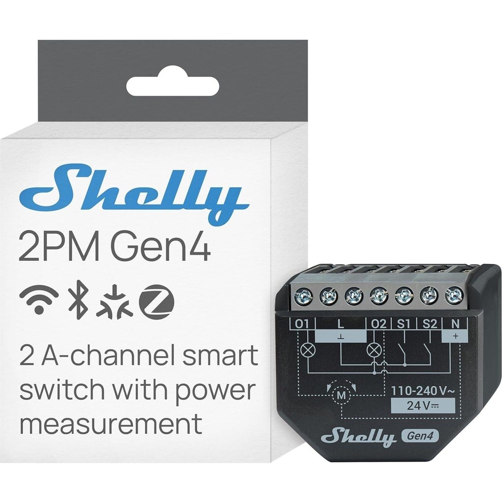 Shelly 2PM Gen4 Enerji Ölçümlü 2 Kanallı Akıllı Röle - 1 Adet Diğer Fiyatı