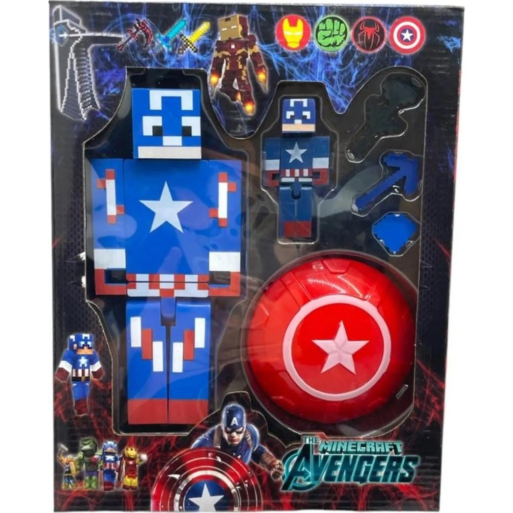 Shem Minecraft Captain Amerika Avengers 8 Parça 19 cm Figür Oyuncak Anne Bebek Oyuncak Fiyatı