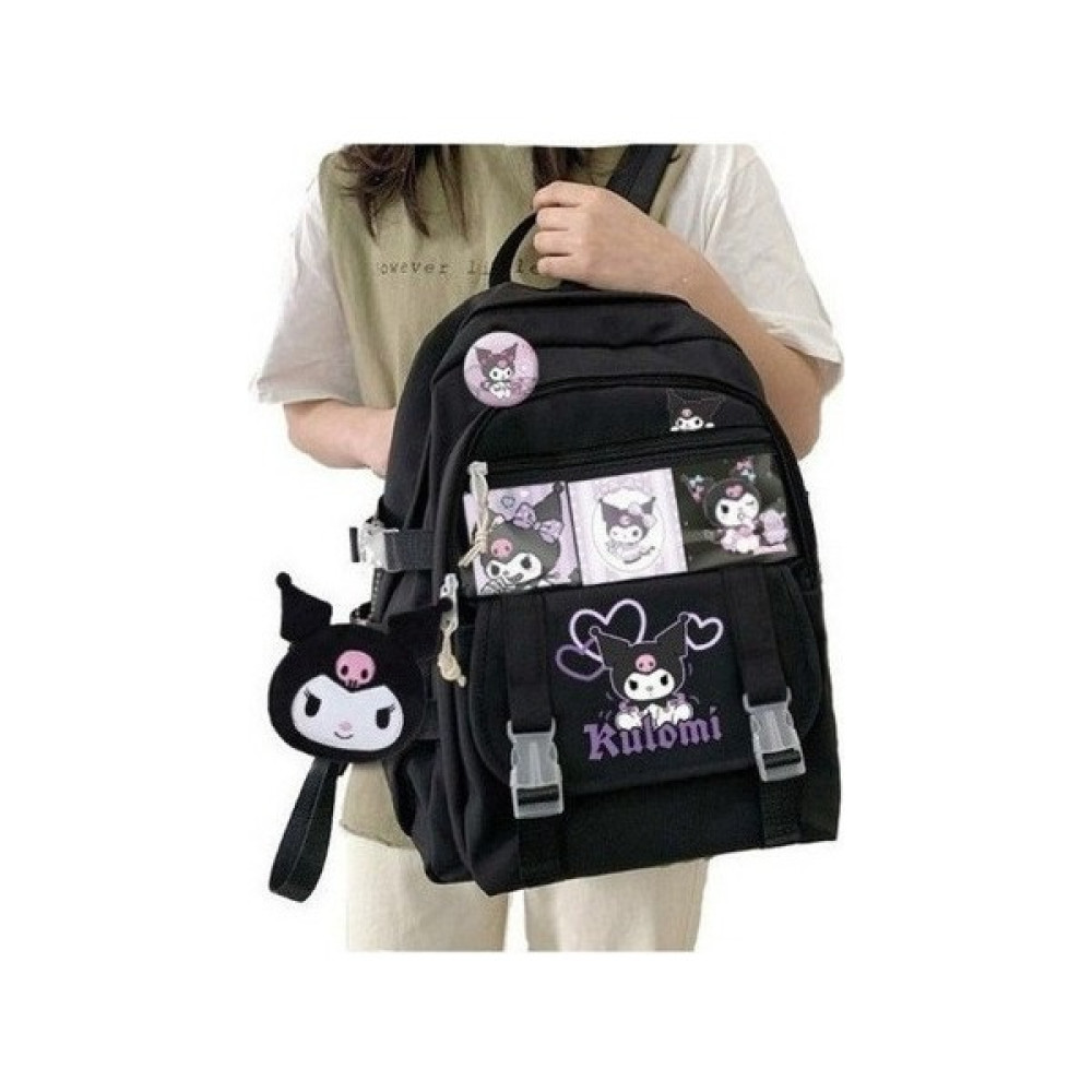 Sheng Haii Kawaii Sanrio Kuromi Tasarımlı U Okul Sırt Çantası (Yurt Dışından) - Siyah Okul Çantası Fiyatı
