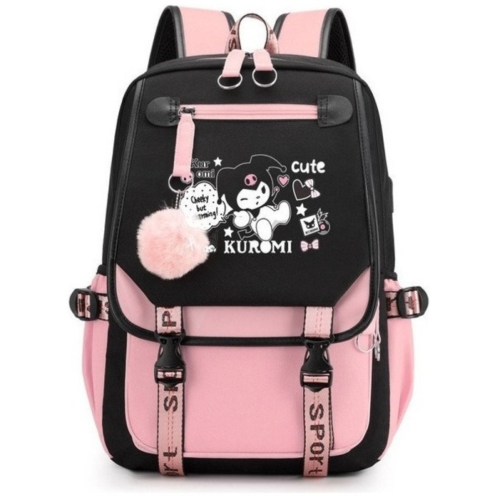 Sheng Haii Sanrio Kuromi Sırt Çantası Kadın Okul Çantası (Yurt Dışından) - Açık Pembe - Gri Okul Çantası Fiyatı