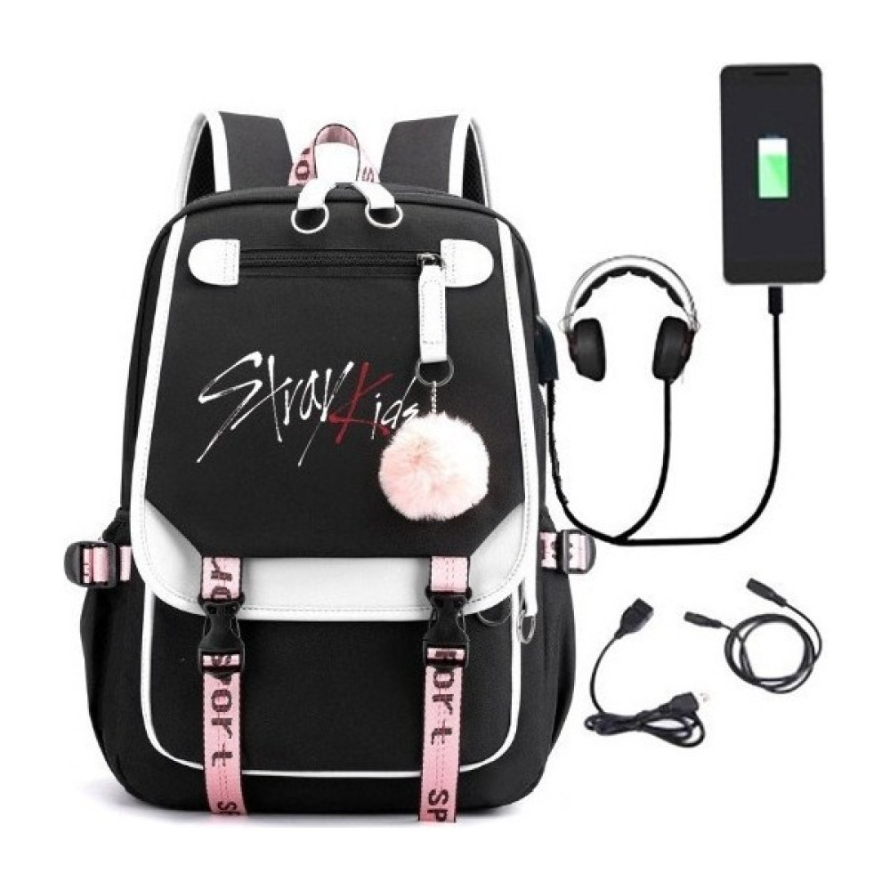 Sheng Haii Stray Kids Sırt Çantası USB Bağlantı Noktalı Seyahat Çantası (Yurt Dışından) Erkek Sırt Çantası Fiyatı