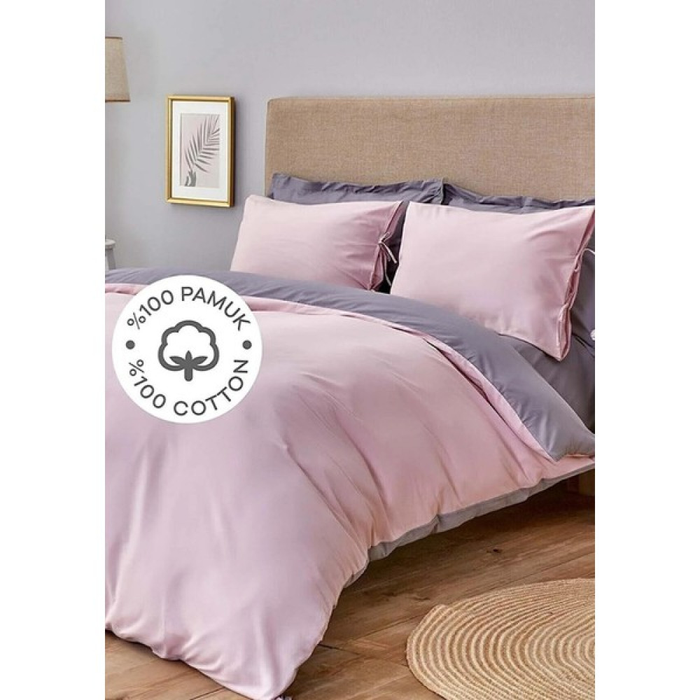 Sheri Home Lastikli Çarşaflı Nevresim Takımı Çift Kişilik Gri-Pembe PINKGREYSHERITR8820 - 200 cm - 220 cm - 0315 Gri Kumaşlar Fiyatı