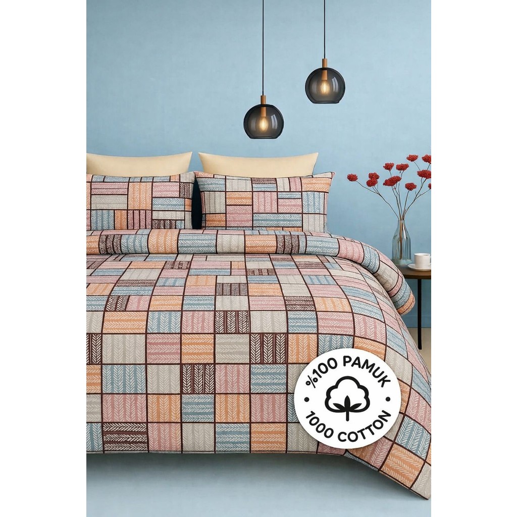 Sheri Home Pure Blue Rose Çift Kişilik Nevresim Seti %100 PAMUK.888ANTRASİTROSE - Mavi - Pembe - 200 x 230 cm Nevresim Takımı Fiyatı