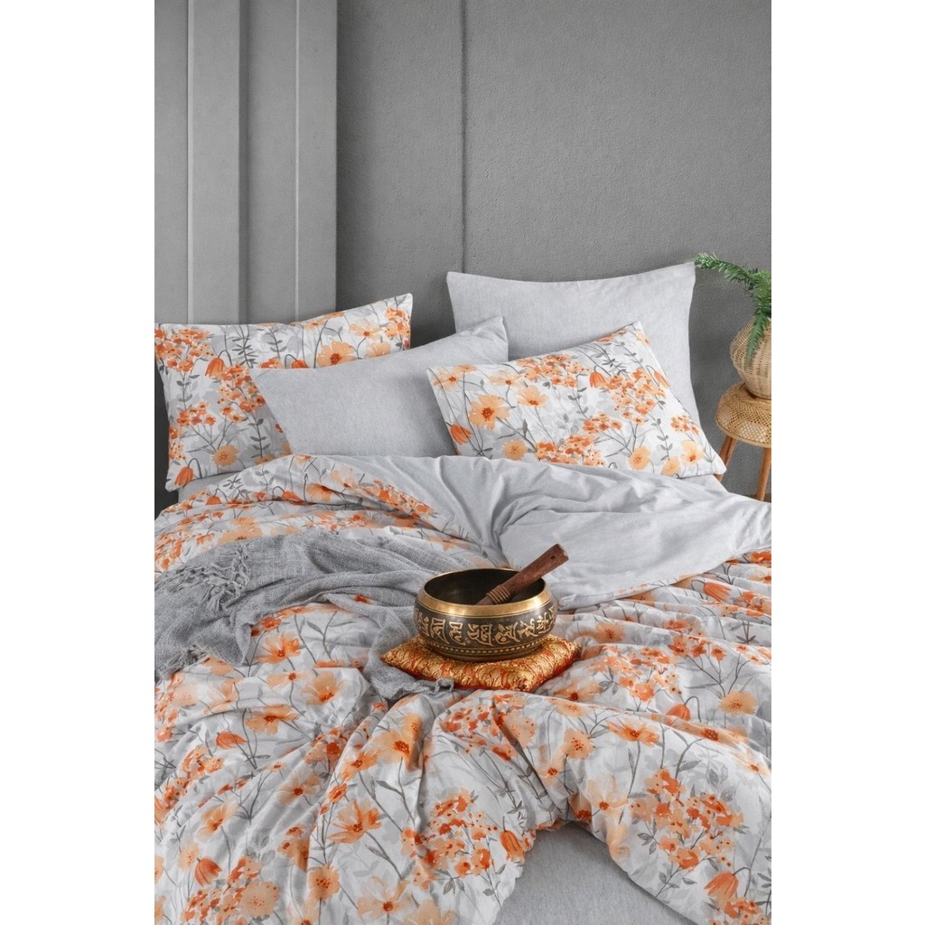 Sheri Home Pure Blue Rose Çift Kişilik Nevresim Seti %100 PAMUK.888ANTRASİTROSE - Turuncu - 200 x 230 cm Nevresim Takımı Fiyatı
