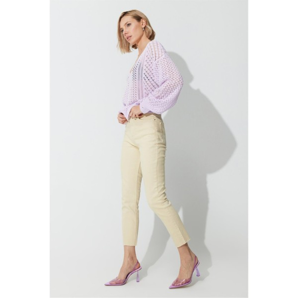 Sherin Ekru Yüksek Bel Straight Fit Jean SS23JP4744EK Bayan Jeans / Kot Pantolon Fiyatı