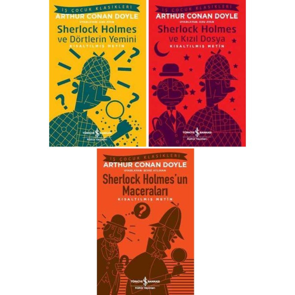 Sherlock Holmes Çocuk Klasikleri 3 Kitap Set / Dörtlerin Yemini - Kızıl Dosya - Sherlock Holmes'un Maceraları Çocuk Klasikleri Fiyatı