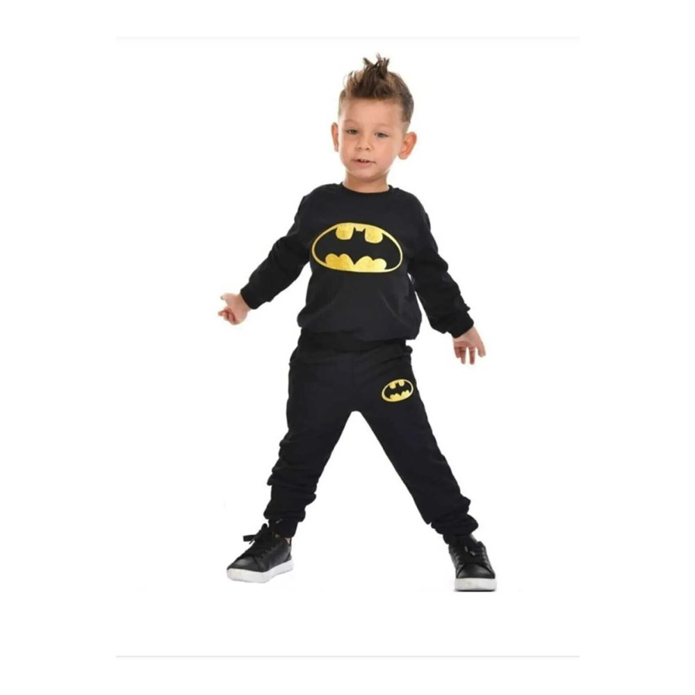 SHERLOCK HOME Batman baskılı erkek çocuk eşofman takımı 9-10 Yaş Beden Kadın Giyim Fiyatı