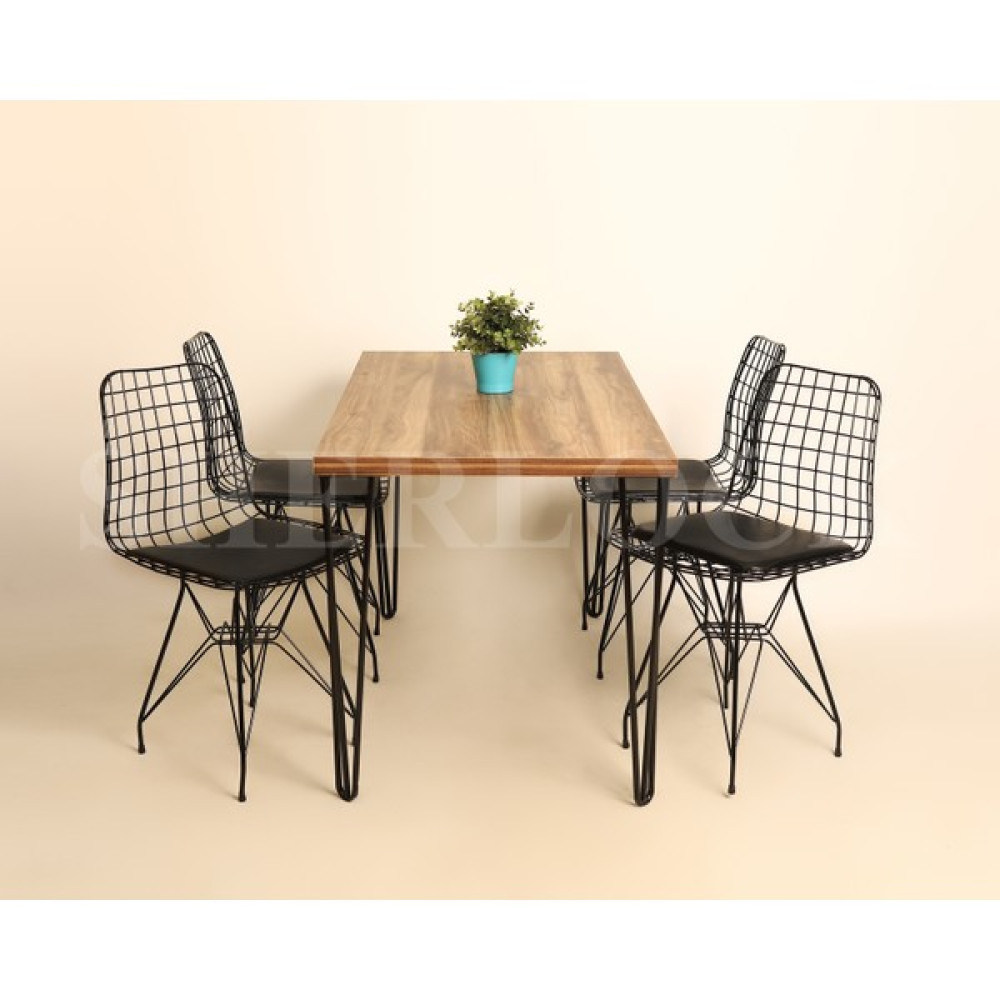 Sherlock Masa Sandalye Takımı Tel Masa Seti - 70 x 110 cm Masa - Sandalye Seti / Takımı Fiyatı