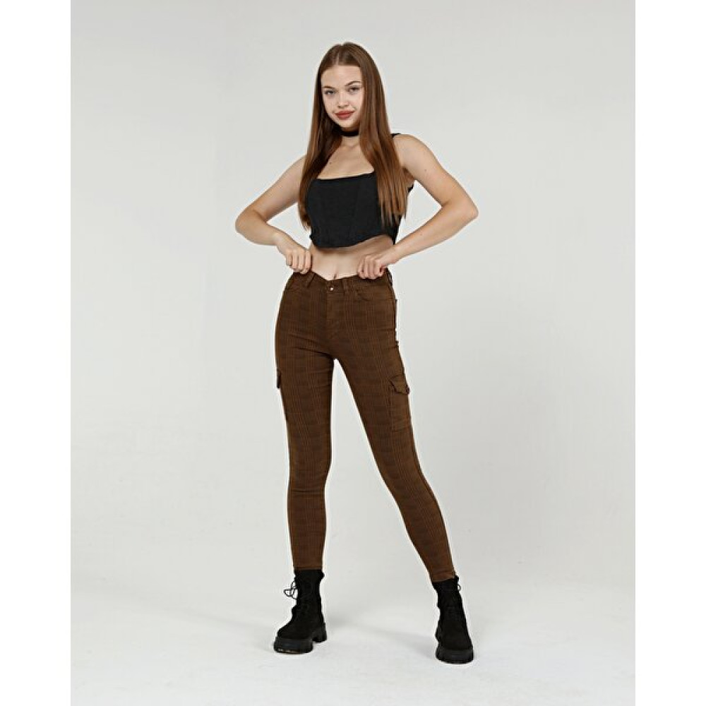 Shevega Camel Kargo Cepli Desenli Pantolon Bayan Jeans / Kot Pantolon Fiyatı