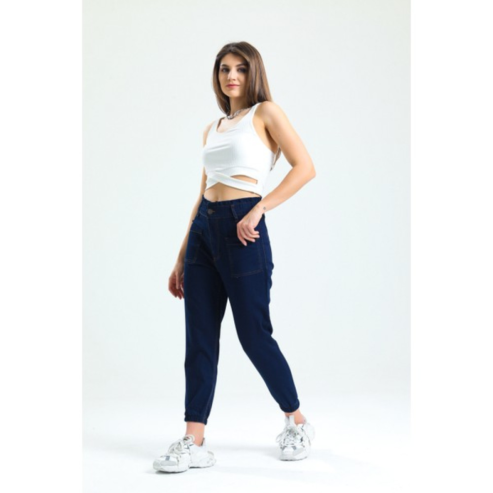 Shevega Lacivert Cep Detaylı Jogger Mom Jean (Ince Kumaş) Bayan Jeans / Kot Pantolon Fiyatı