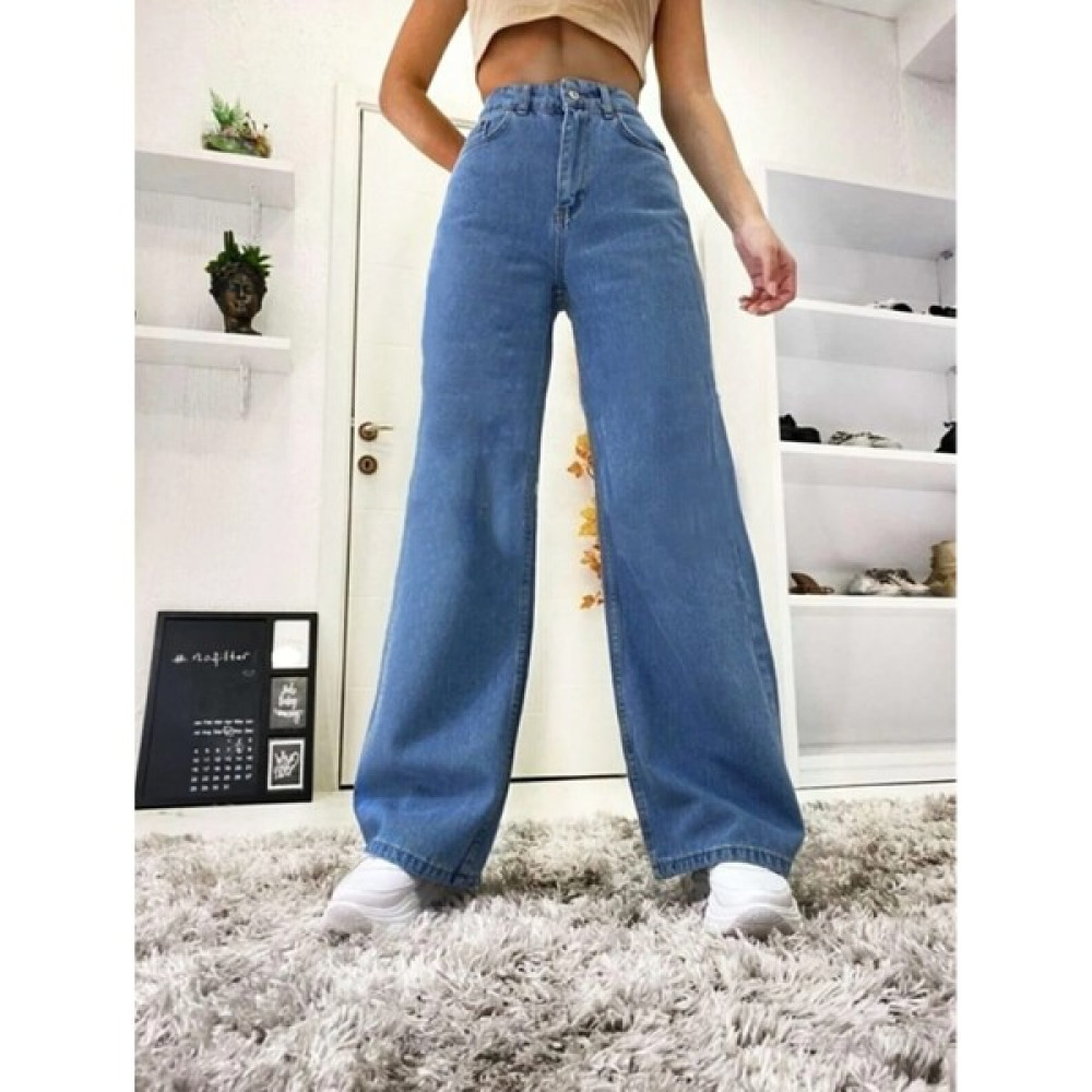 Shevega Mavi Likralı Boyfrind Bol Paça Kot Pantolon Bayan Jeans / Kot Pantolon Fiyatı