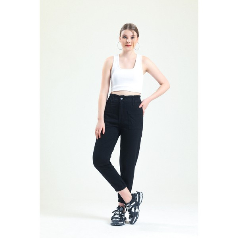 Shevega Siyah Cep Detaylı Jogger Mom Jean (Ince Kumaş) Bayan Jeans / Kot Pantolon Fiyatı