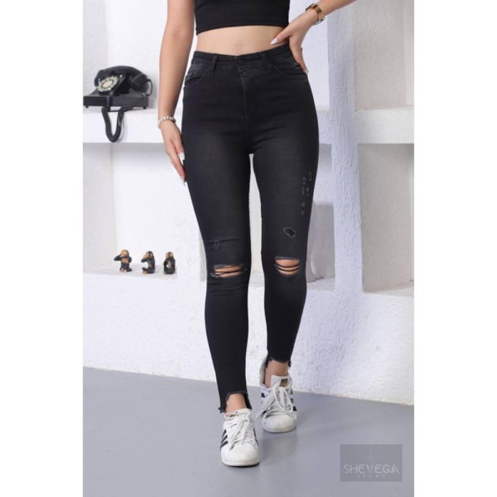Shevega Siyah Diz Paça Yırtık Skinny Jean Dar Paça Kot Pantolon (Dar Kalıp Bir Beden Büyük Alınız) Bayan Jeans / Kot Pantolon Fiyatı