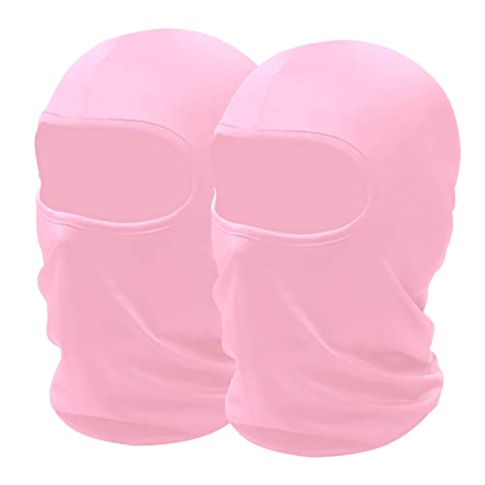 SHEVERCH 2 Pack Pink Ski Mask Sun Protection Lightweight Balaclava Face Mask Men Women Football Motorcycling