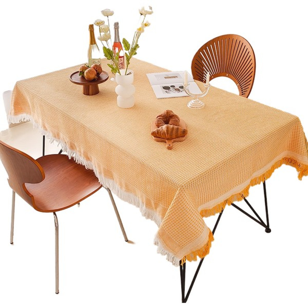 Shidanli Krem Tarzı Masa Örtüsü Pamuk ve Keten Öğrenci Sırası Yemek Masası Kumaşı Sehpa Masa Örtüsü (Yurt Dışından) - Haki - 180 x 300 cm Masa Örtüsü Fiyatı