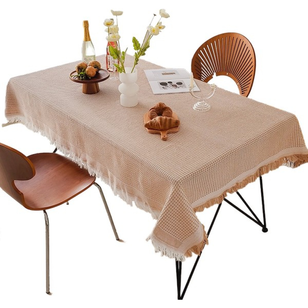 Shidanli Krem Tarzı Masa Örtüsü Pamuk ve Keten Öğrenci Sırası Yemek Masası Kumaşı Sehpa Masa Örtüsü (Yurt Dışından) - Kahverengi - 180 x 230 cm Masa Örtüsü Fiyatı