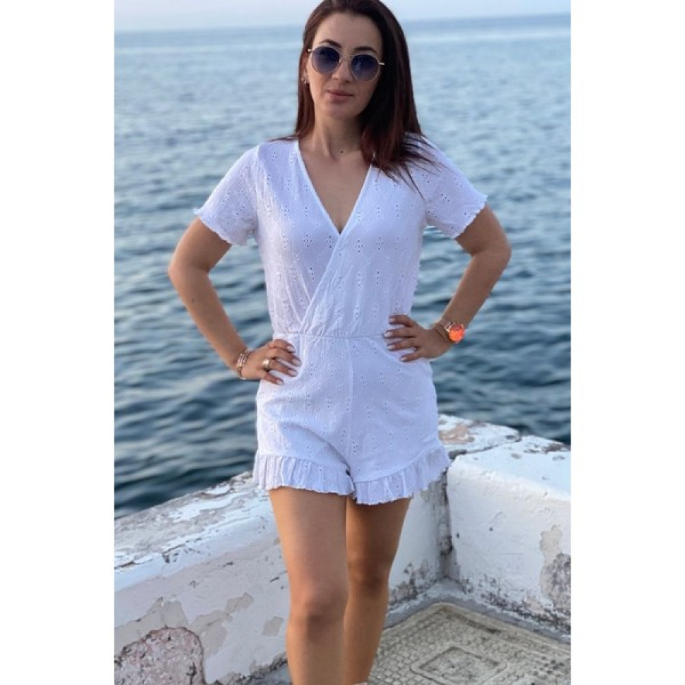 Shido Kadın Beyaz Tulum ,beyaz Şort Tulum Bayan Tulum ve Salopet Fiyatı