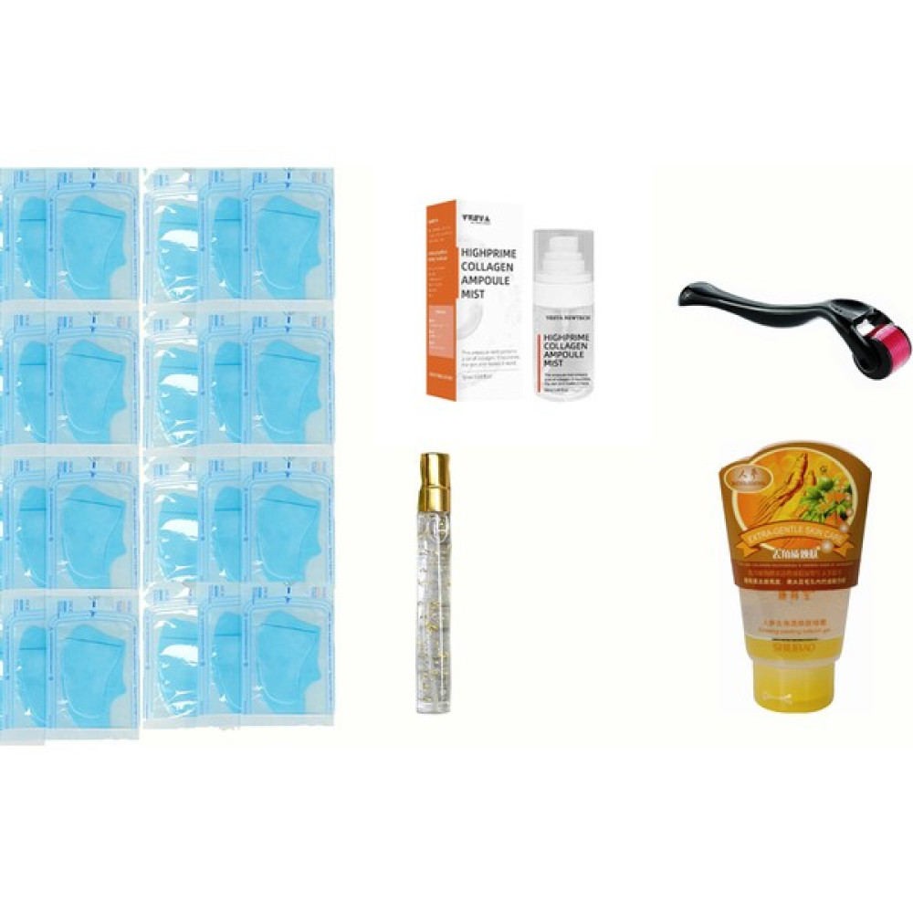 Shilibao Highprime Kolajen Film Full Set / 20 Paket Kolajen Film (Yüz+Göz) + Serum+ Ampul + Peeling +Dermaroller Cilt ve Yüz Bakımı Fiyatı