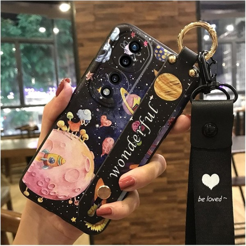 Shin-Wo Honor 70 Pro / Honor 70 Pro Plus Için Telefon Kılıfı Bileklik + Kordon + Stand Sevimli Moda Darbeye Dayanıklı Tampon Silikon Kapak (Yurt Dı... Cep Telefonu Kılıfı Fiyatı