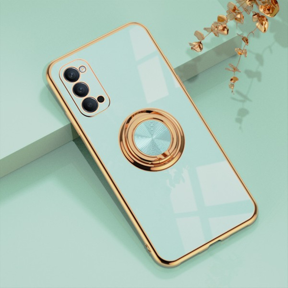 Shin-Wo Oppo Reno5 / Reno 5 İçin Telefon Kılıfı Roating Ring Standlı Elektro Kaplama Tpu Kılıf (Yurt Dışından) - Açık Yeşil Cep Telefonu Kılıfı Fiyatı