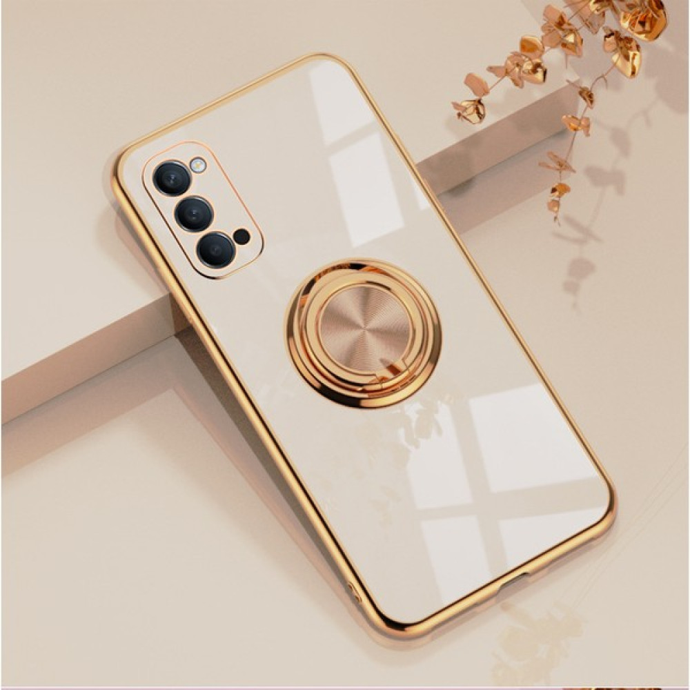 Shin-Wo Oppo Reno5 / Reno 5 İçin Telefon Kılıfı Roating Ring Standlı Elektro Kaplama Tpu Kılıf (Yurt Dışından) - Pembe Cep Telefonu Kılıfı Fiyatı