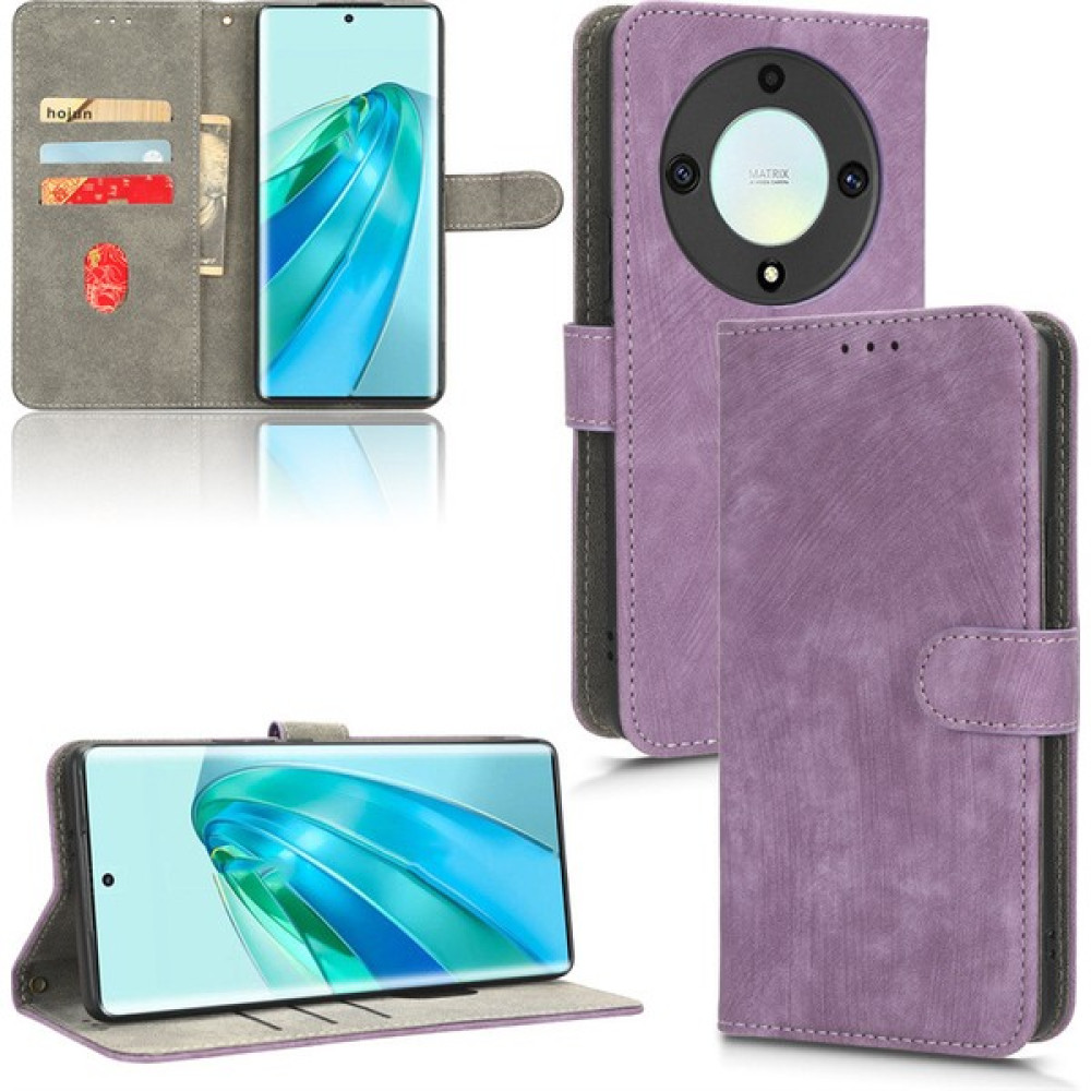 Shin-Wo Pu Deri [rfıd Engelleme] [3 Kredi Kartı Yuvası] ile Honor X9A Için Flip Cüzdan Telefon Kılıfı (Yurt Dışından) - Mor Cep Telefonu Kılıfı Fiyatı