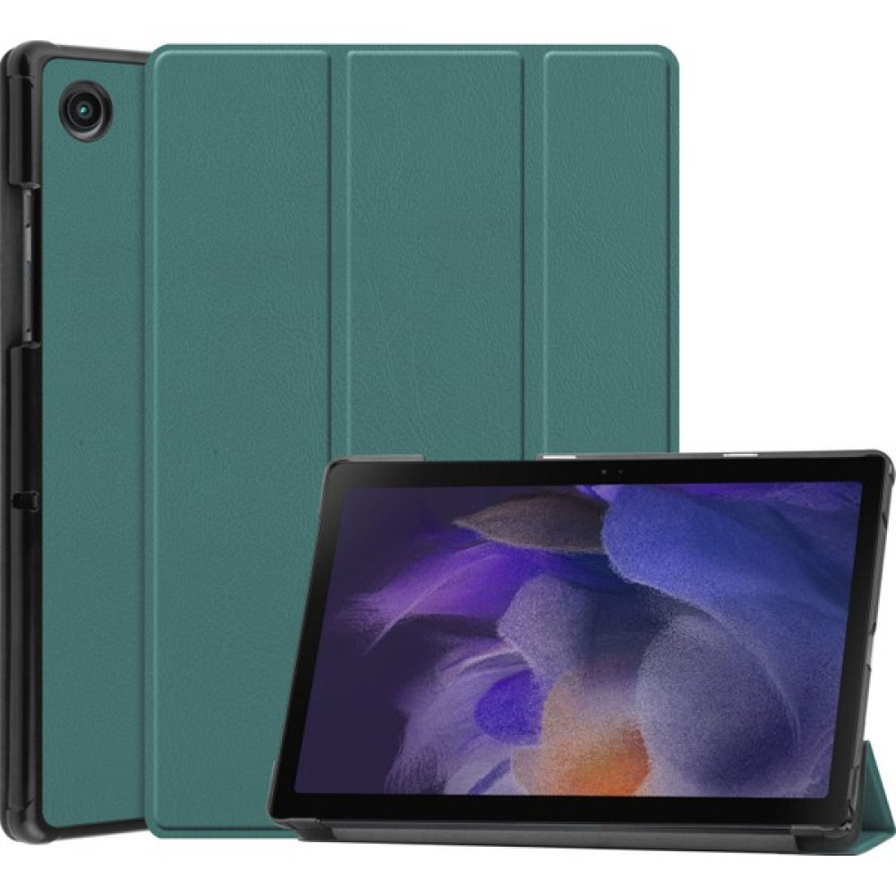 Shin-Wo Samsung Galaxy Tab A8 2022 Flip Folio Ultra İnce Pu-Deri Sert Kapak Tablet Kılıfı (Yurt Dışından) - Koyu Yeşil Tablet Kılıfı Fiyatı