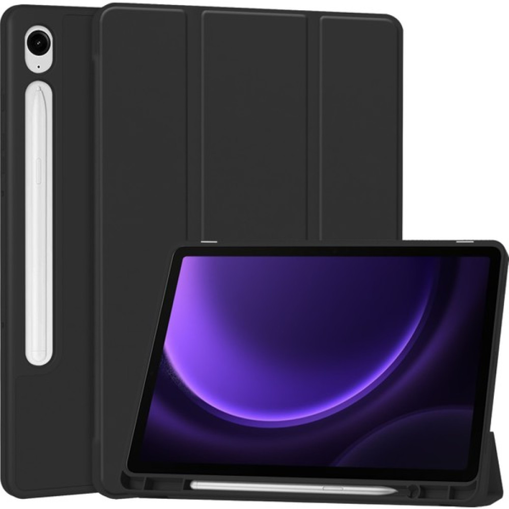 Shin-Wo Samsung Galaxy Tab S9 Fe Folio Kılıf Çok Açılı Standlı Ince Hafif Koruyucu Kapak (Yurt Dışından) - Siyah Tablet Kılıfı Fiyatı