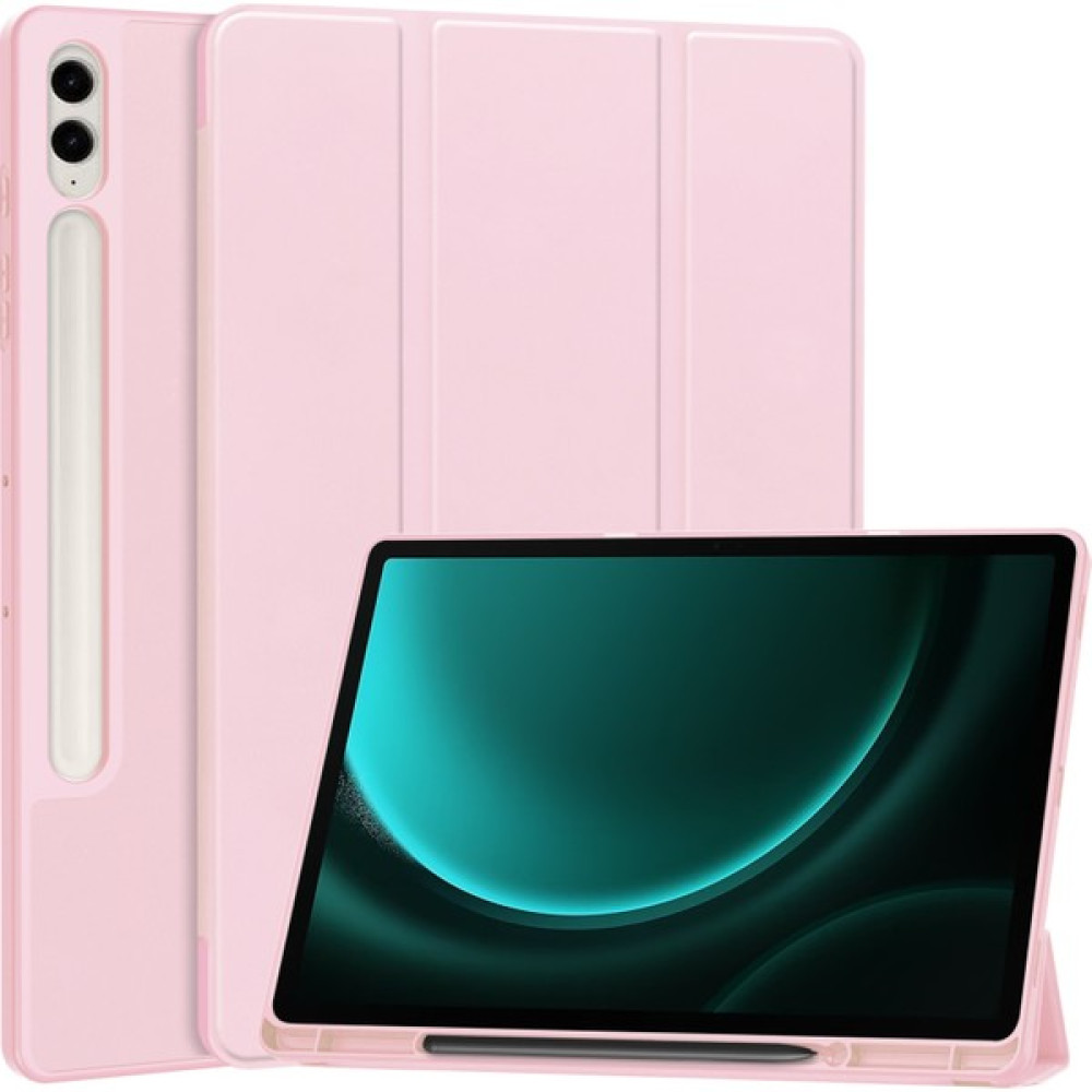 Shin-Wo Samsung Galaxy Tab S9 Fe Plus Folio Kılıf Çok Açılı Standlı Ince Hafif Koruyucu Kapak (Yurt Dışından) - Pembe Tablet Kılıfı Fiyatı